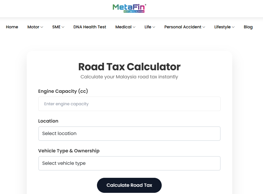 car insurance roadtax calculator