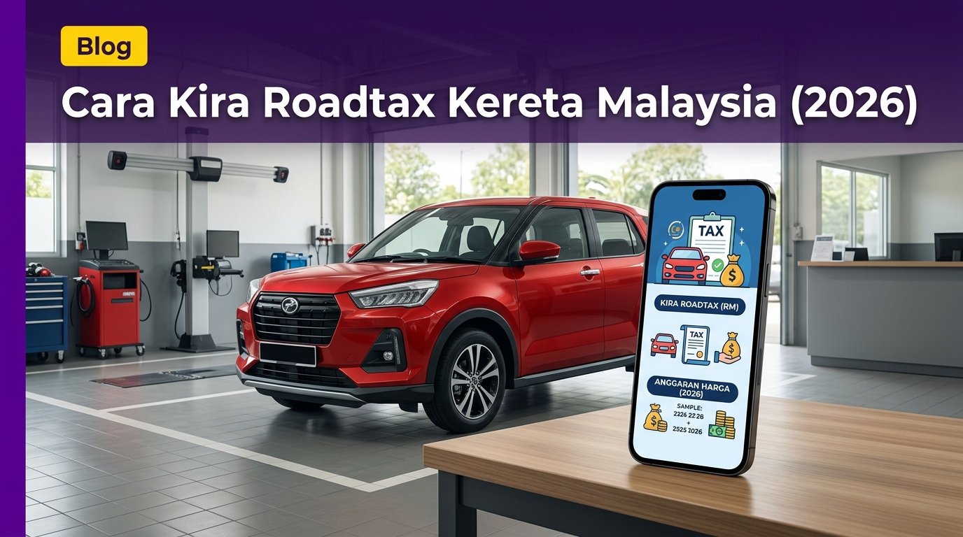 Kalkulator Cara Kira Roadtax Kereta Malaysia 2026 - Kadar Cukai Jalan Enjin CC & Kilowatt EV JPJ